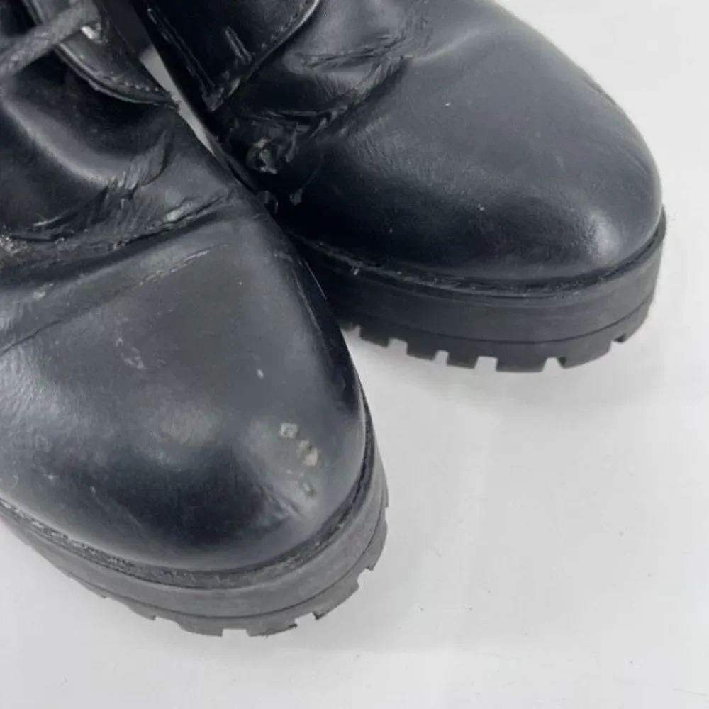Truffle Collection Women's Faux Leather Round Toe Ankle Boots‎ Black Size 7.5